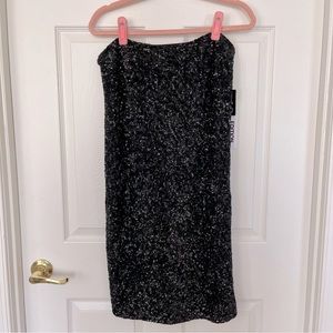NEW Express Black Sequin Midi Skirt